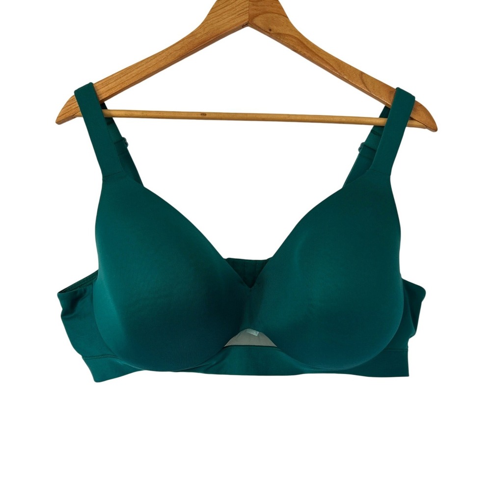 Cacique Comfort Bliss Lightly Lined Full Coverage Bra 42D Underwire Teal